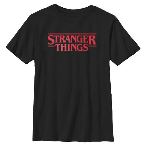Boy's Stranger Things Blurry Classic Red Logo  Graphic T-Shirt