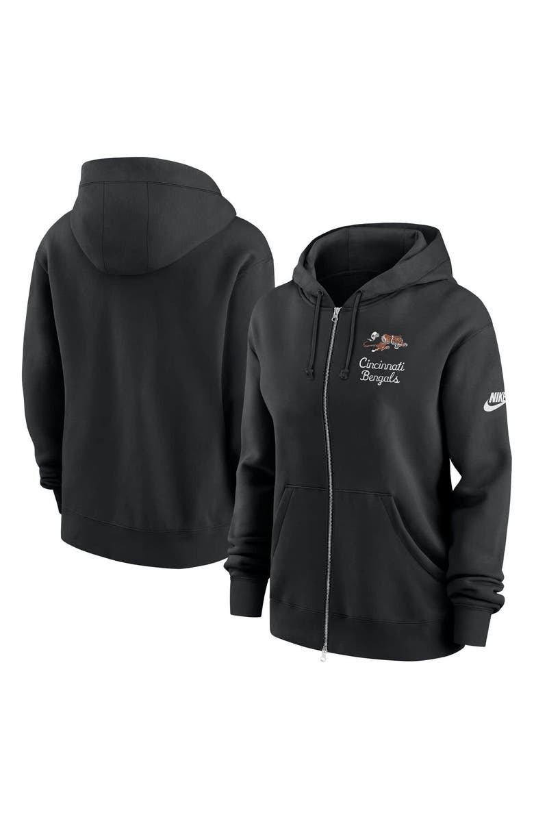 Nike Women's Nike Black Cincinnati Bengals Phoenix Rewind Full-Zip Hoodie, Main, color, Black