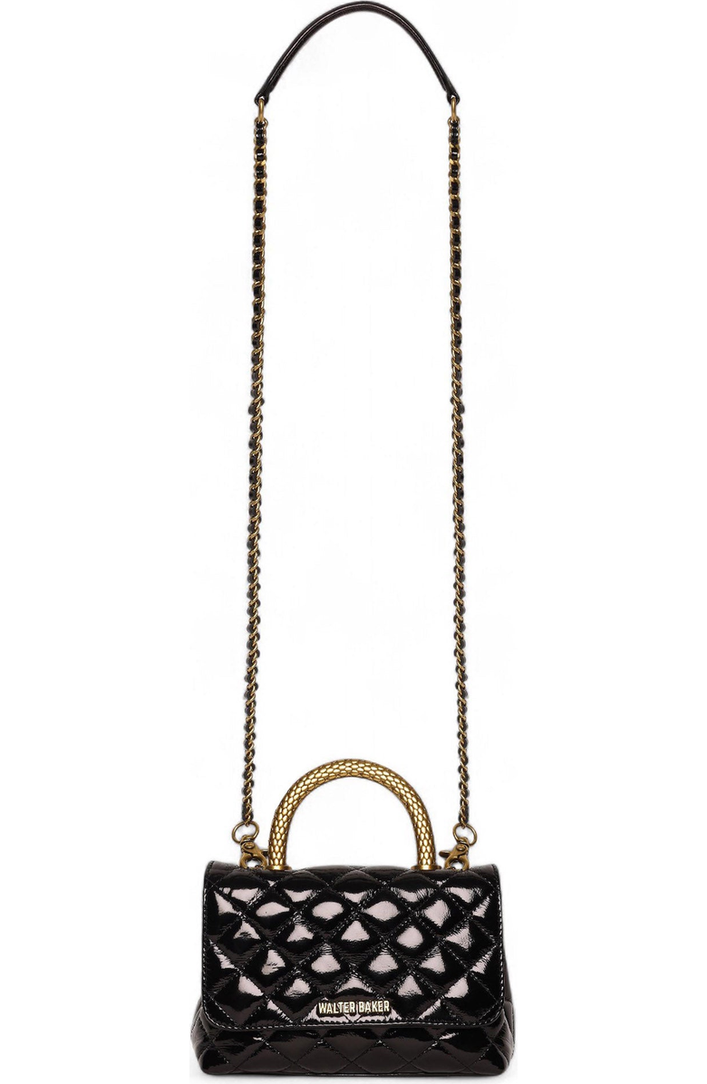Walter Baker Leila Snake Mini Top Handle, Main, color, Black Patent