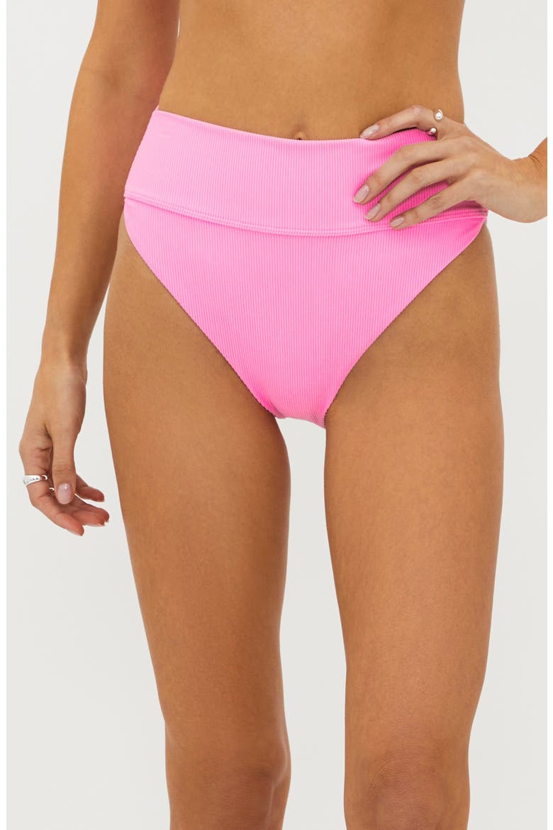 Highway High Waist Bikini Bottoms, Main, color, PRISM PINK