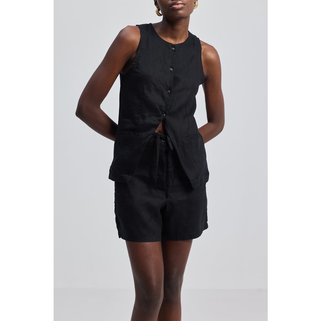 Reistor Hemp Vest Jacket In Black