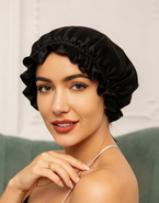 SILKSILKY Pure Silk Double Layer Bonnet with Ribbon