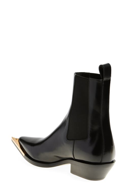 Versace Arrow Pointed Toe Boot In Black