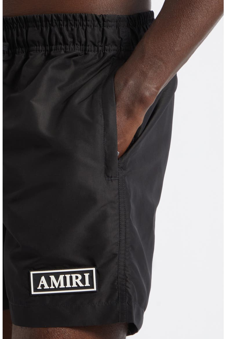 MA Core Logo Swim Trunks, Alternate, color, BLACK