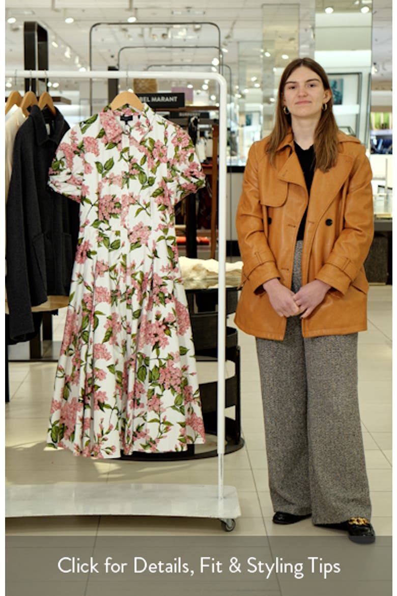 Violet Floral Cotton Midi Shirtdress video