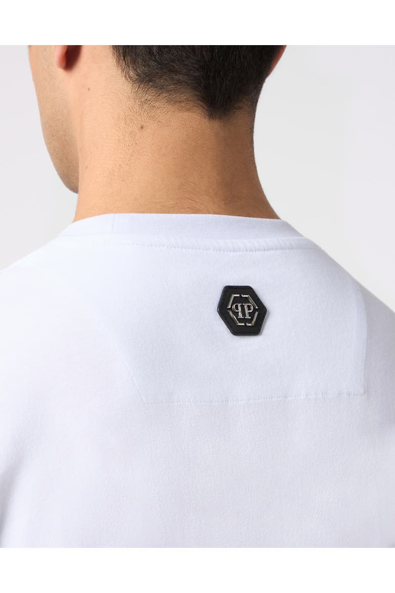 Round Neck T-Shirt Dollar Hexagon Men, Alternate, color, white