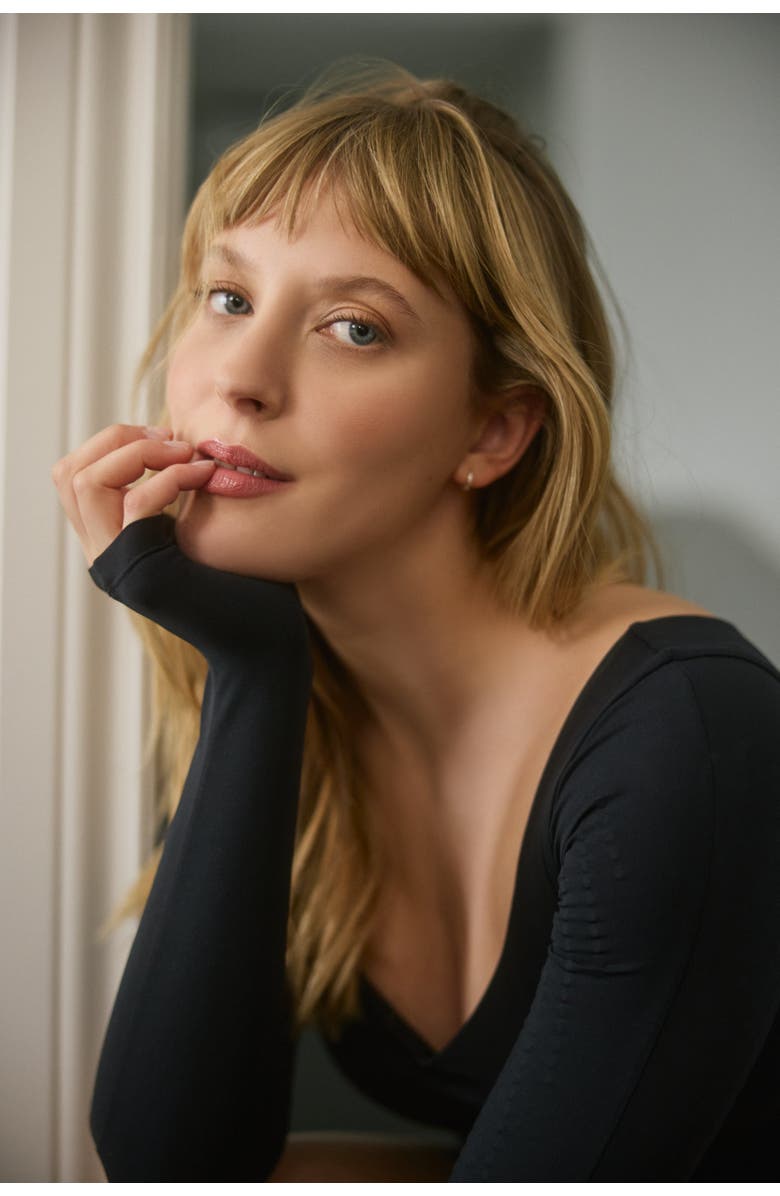 Elastique Athletics Iconic Lymphatic Long Sleeve Bodysuit - Brief, Alternate, color, Black