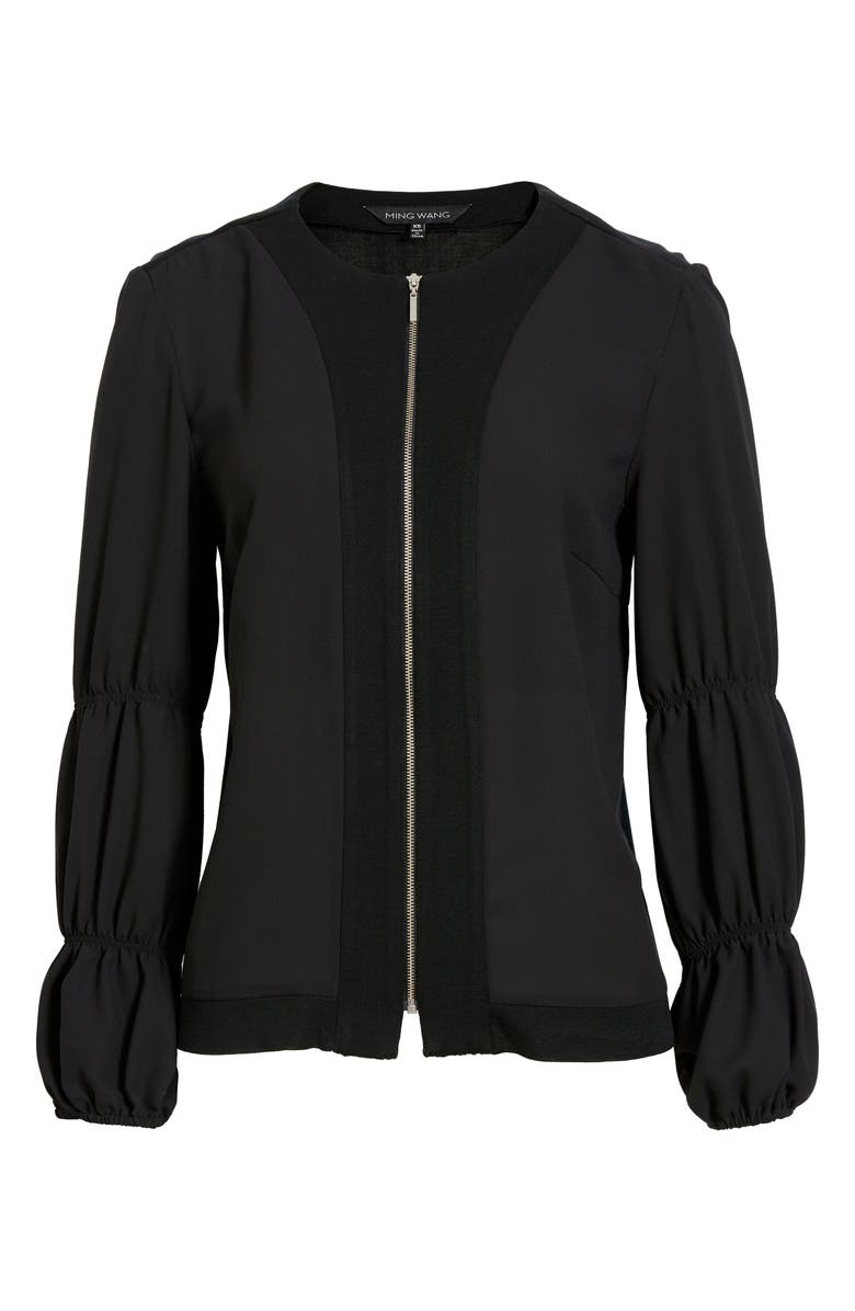 Ming Wang Front Zip Knit Jacket, Alternate, color,