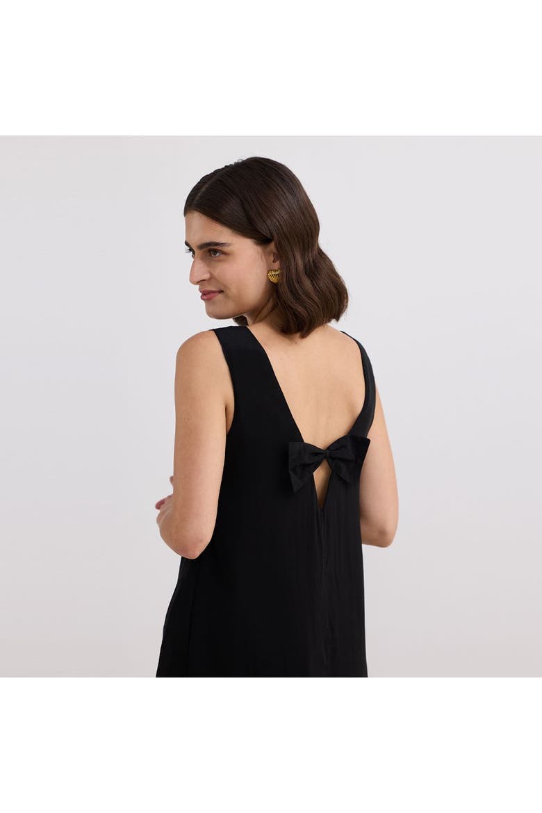 Midnight Muse V-neck Short Dress in Black, Alternate, color, Black
