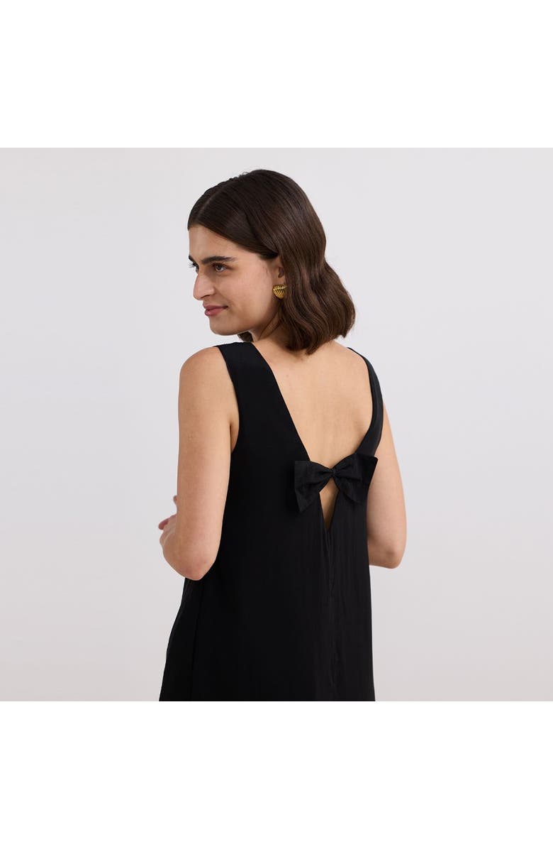 Reistor Midnight Muse V-neck Short Dress in Black, Alternate, color, Black