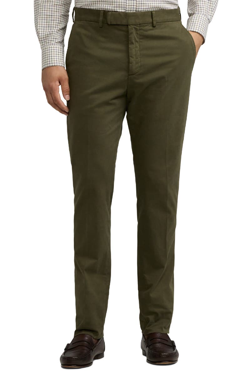 Ralph Lauren Purple Label Flat Front Stretch Cotton Chinos, Main, color,