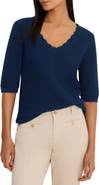 NIC+ZOE Scallop Textured Sweater