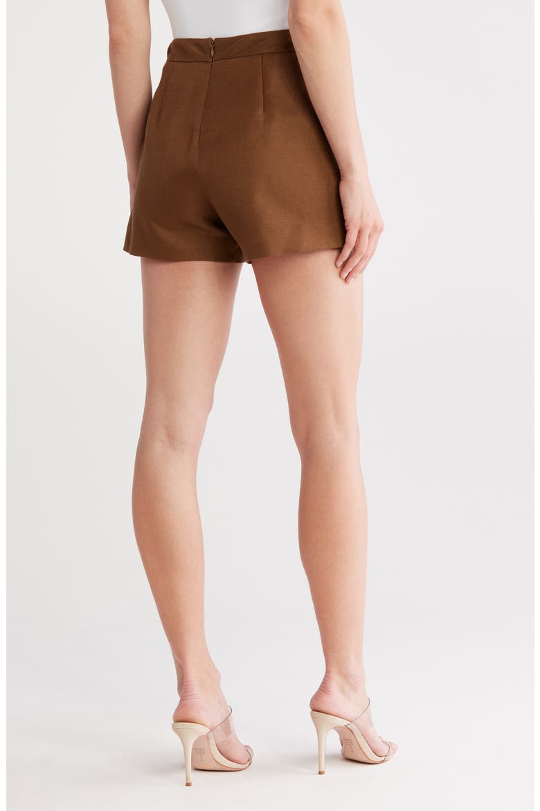 Ashton Linen Blend Shorts, Alternate, color, BROWN OLIVE
