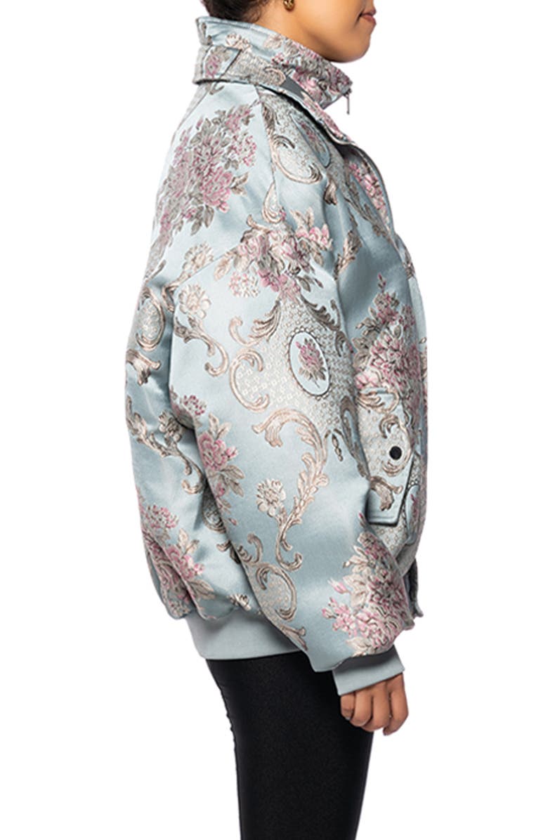AZALEA WANG Brocade Bomber Jacket, Alternate, color, Blue