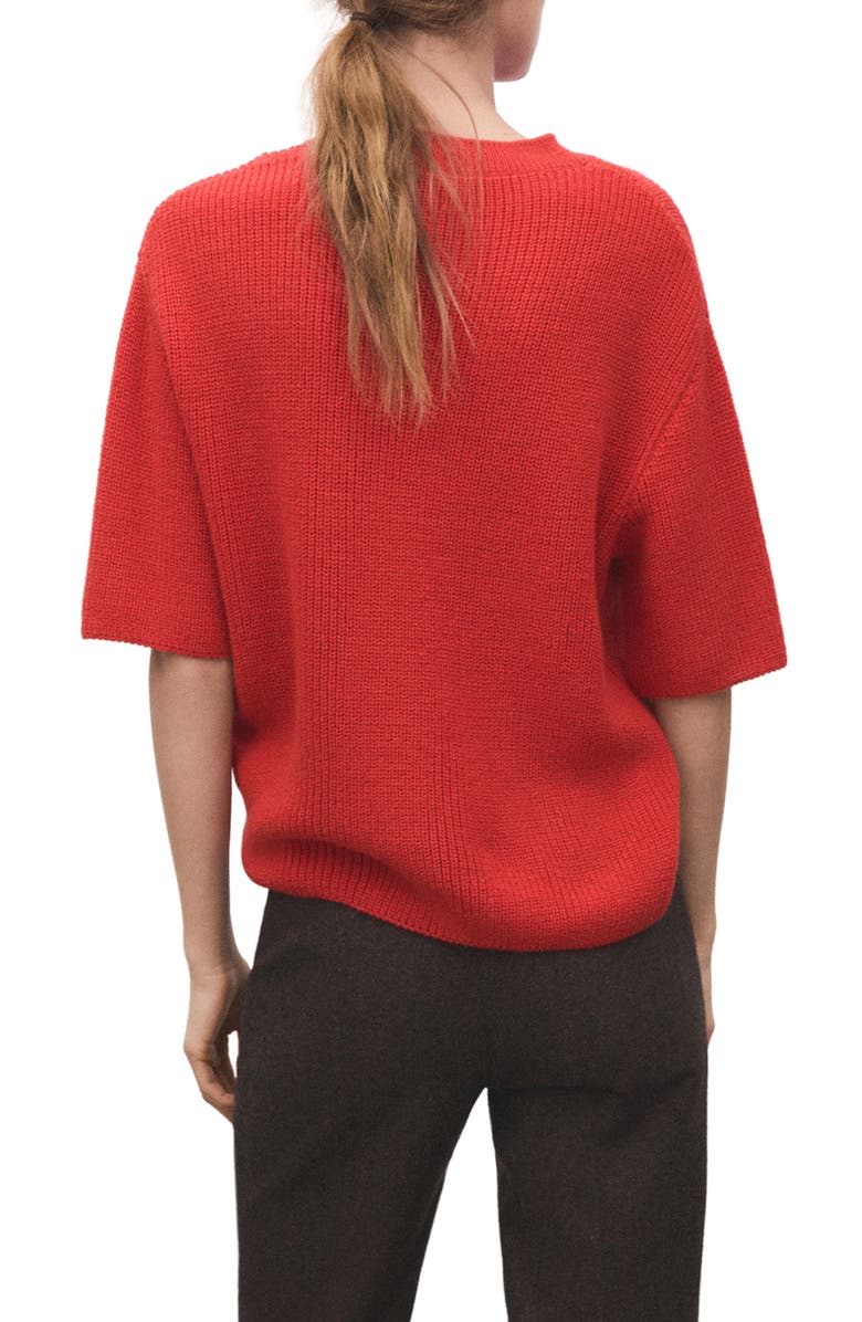 MANGO Three-Quarter Sleeve Sweater, Alternate, color, Red