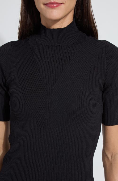 Lyssé Lysse Bernadette Mock Neck Short Sleeve Sweater In Black