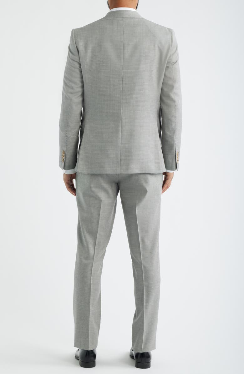 Jack Victor Esprit Contemporary Fit Light Grey Micro Houndstooth Super 130s Wool Suit, Alternate, color, Light Grey