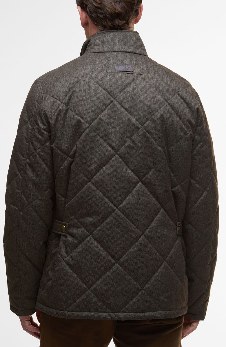 Barbour Shoveler Herringbone Quilted Jacket, Alternate, color, Dark Olive
