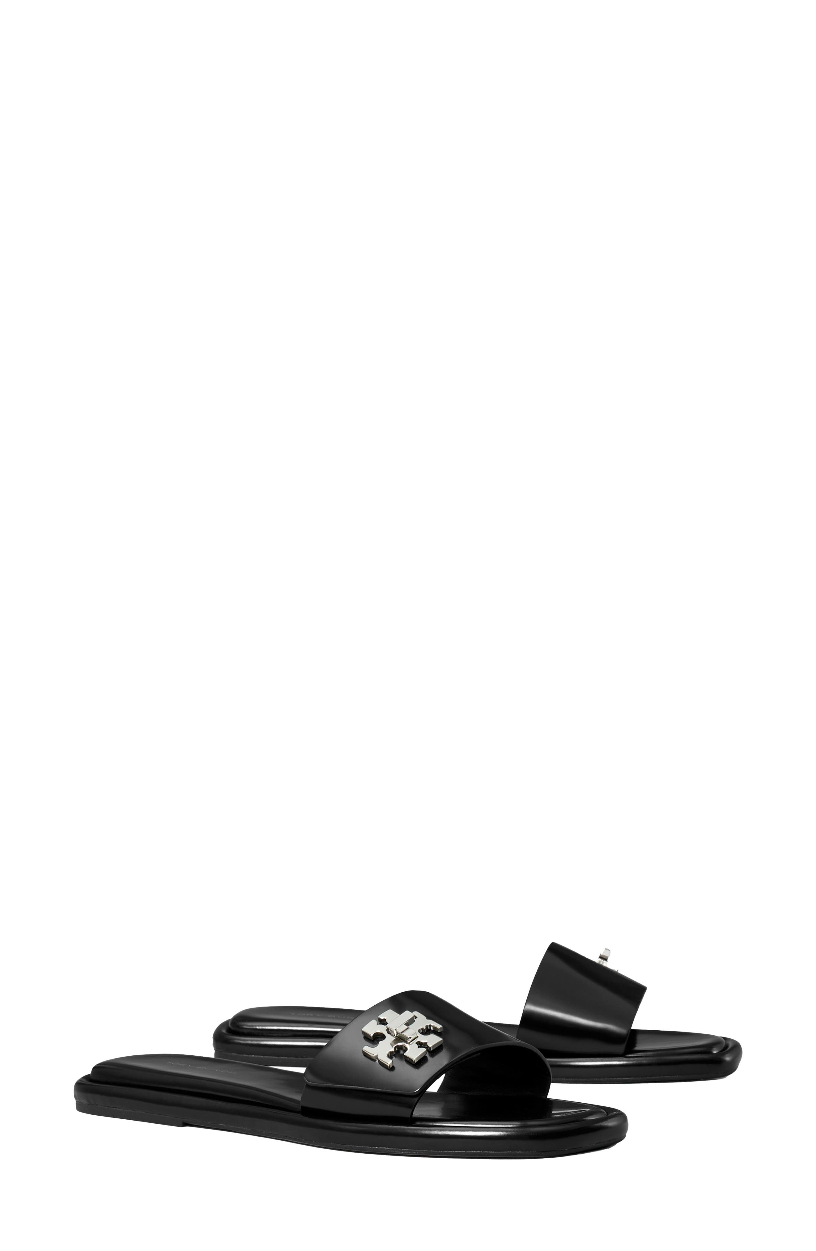 Tory Burch T Lock Slide Sandal, Main, color, Perfect Black