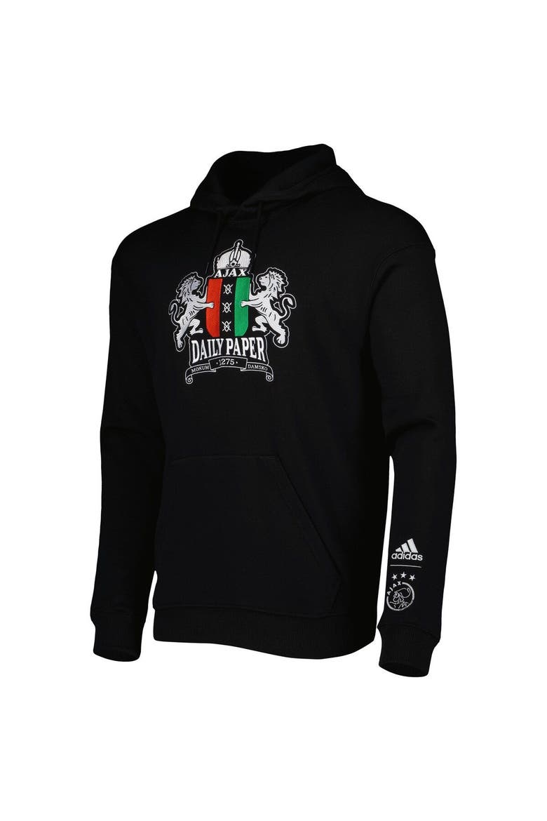 Men's adidas Black Ajax Daily Paper Pullover Hoodie, Alternate, color, Black