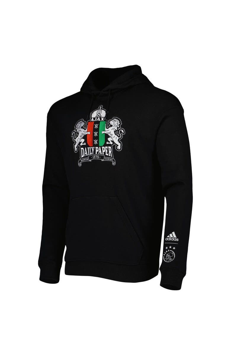 adidas Men's adidas Black Ajax Daily Paper Pullover Hoodie, Alternate, color, Black