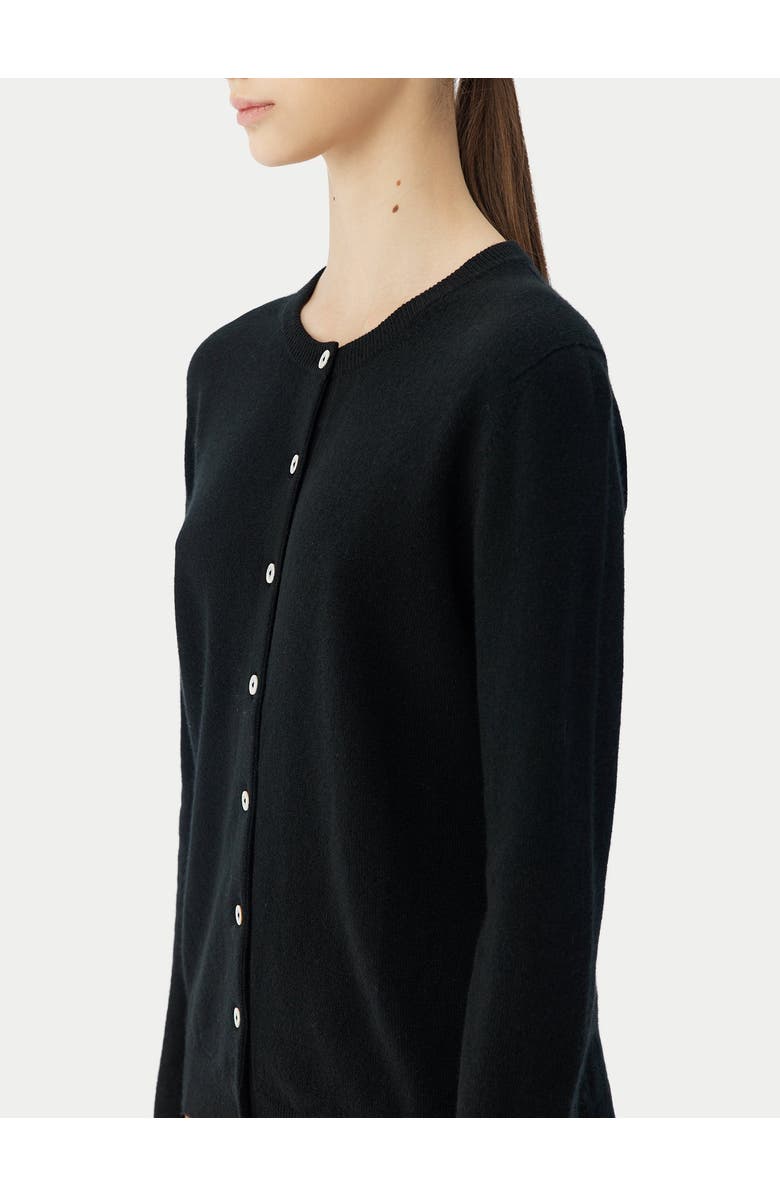 Gobi Cashmere Timeless Cashmere Crewneck Cardigan, Alternate, color, Black