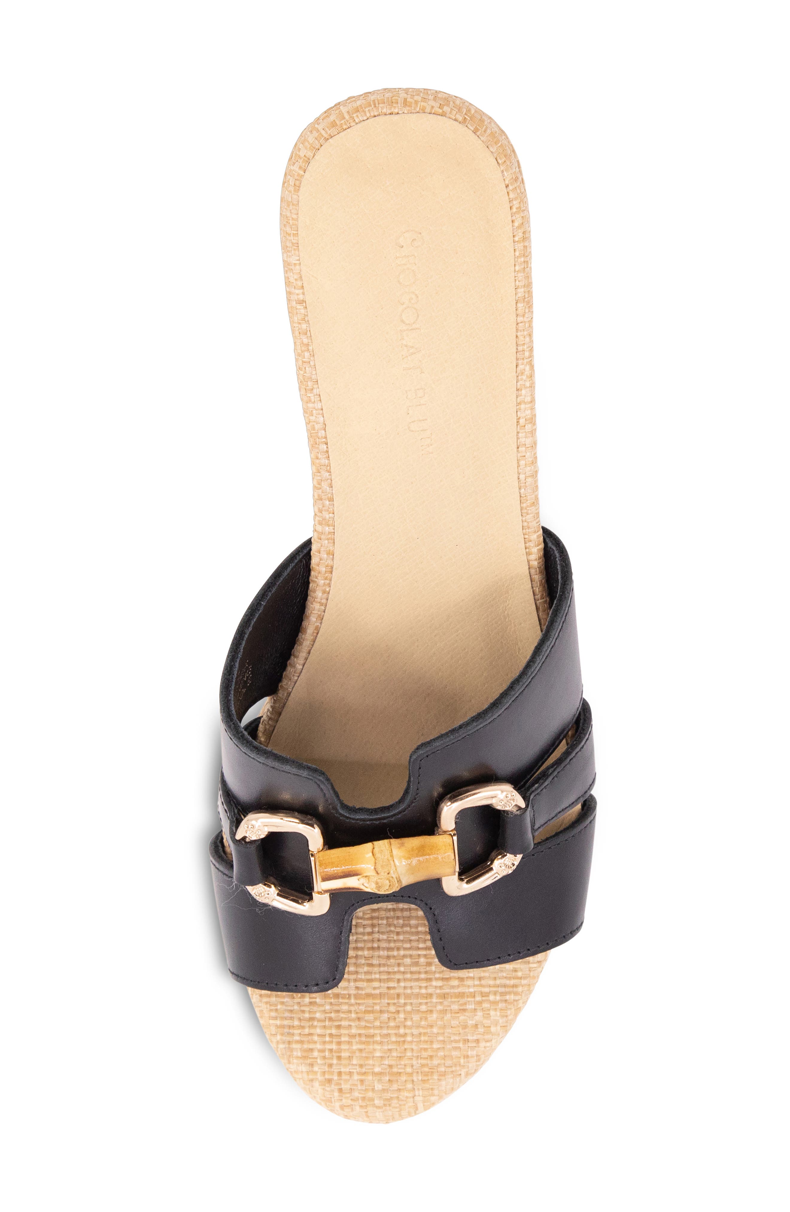 Chocolat Blu Gianna Platform Slide Sandal, Alternate, color, Black Leather