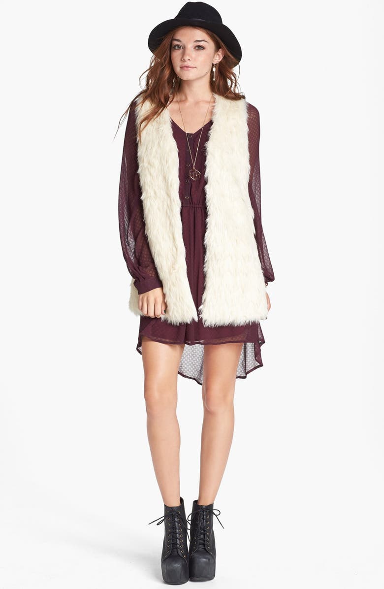 JACK BY BB DAKOTA Jack Faux Fur Long Vest, Main, color, 