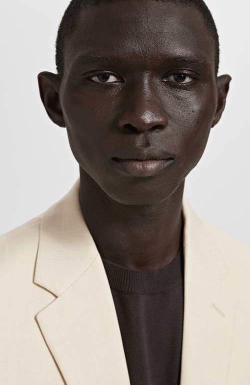 Mango Milan Slim Fit Linen Blazer In Neutral