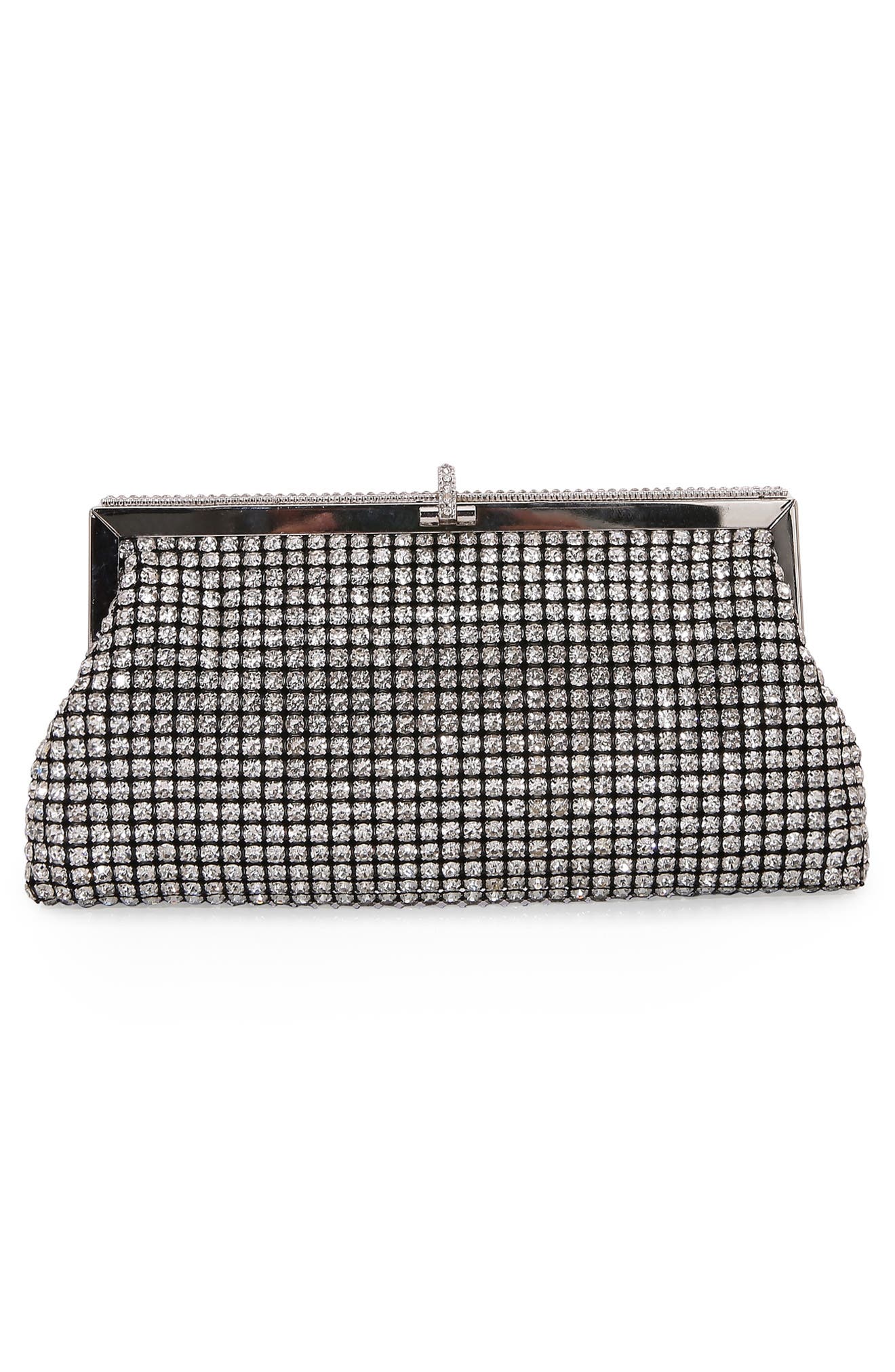 Rhinestone Evening Bag, Alternate, color, SILVER