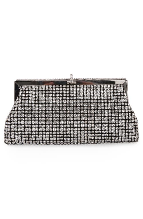 Berness Rhinestone Envelope Clutch In Silver