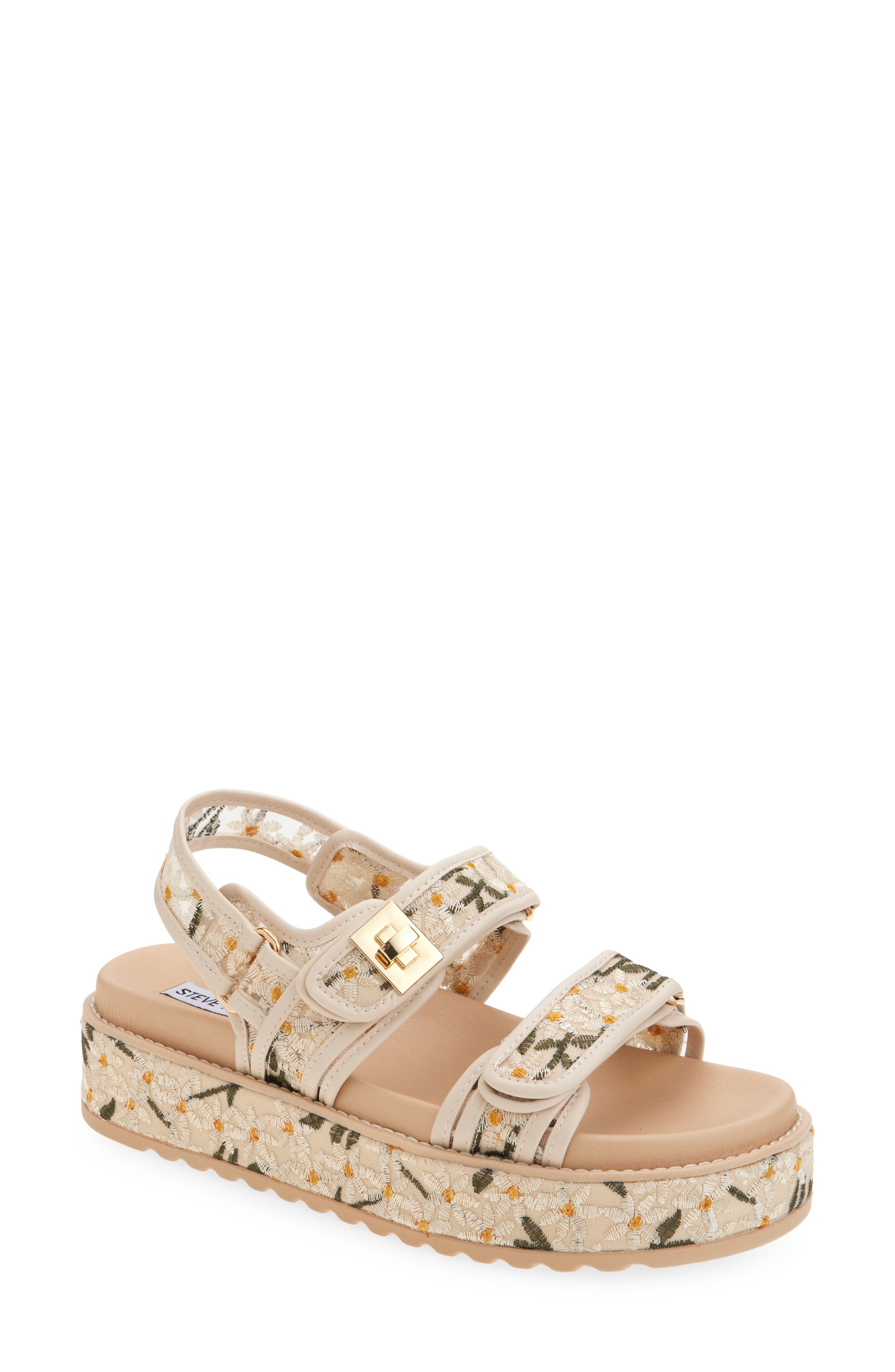 Steve Madden Bigmona Platform Sandal, Main, color, Natural Floral
