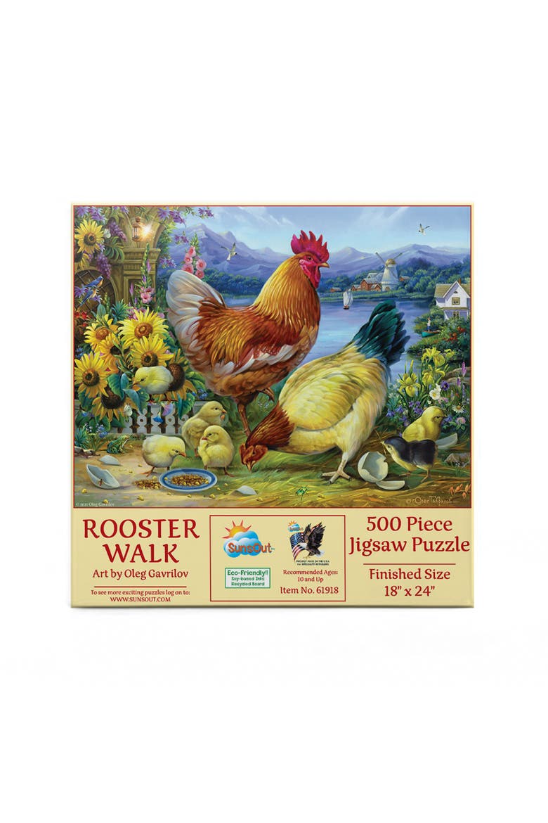 Rooster Walk 500 piece Jigsaw Puzzle for Adults, Alternate, color, Multicolor