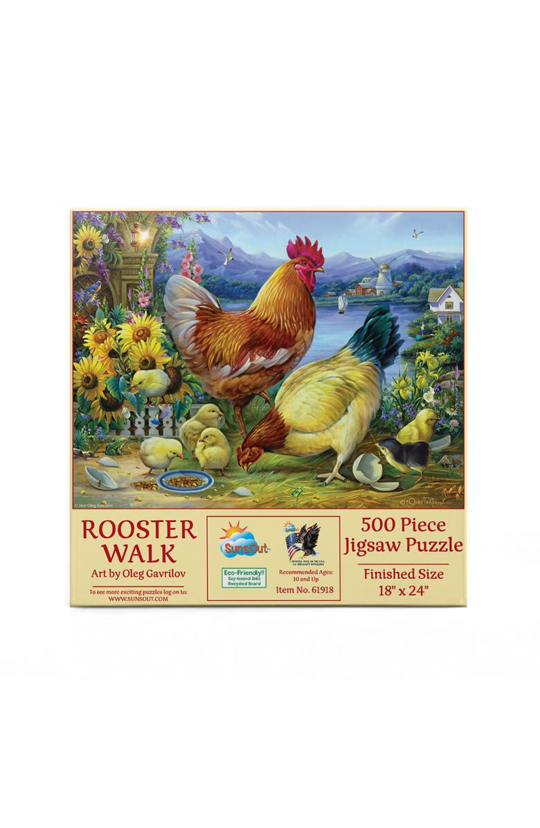 Sunsout Rooster Walk 500 piece Jigsaw Puzzle for Adults, Alternate, color, Multicolor