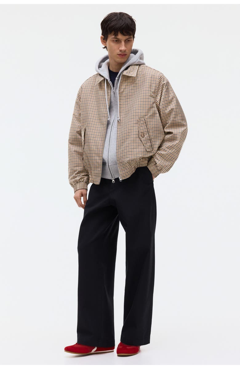 H&M Twill Jacket, Main, color, Beige/Checked