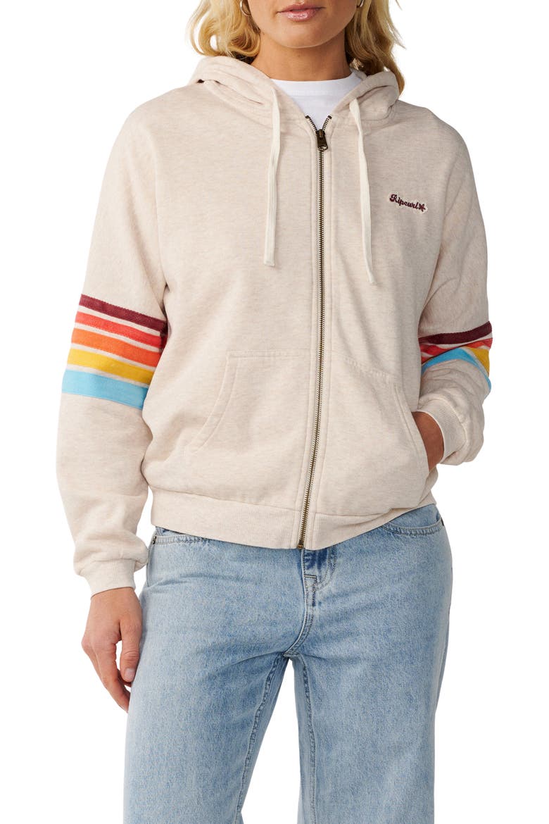 Surf Revival Full Zip Hoodie, Main, color, OATMEAL MARLE