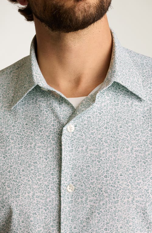 Bonobos Vine Print Tech Short Sleeve Button-up Shirt In Gray