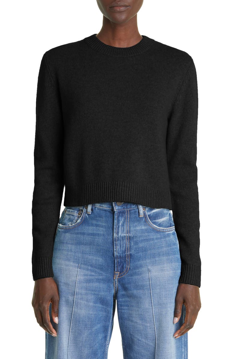 The Elder Statesman Simple Crop Cashmere Sweater, Main, color,