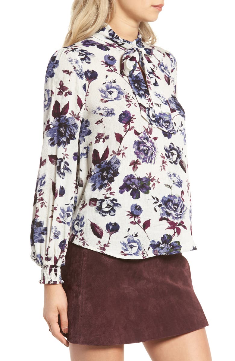 ASTR the Label ASTR Tie Neck Blouse, Alternate, color, 