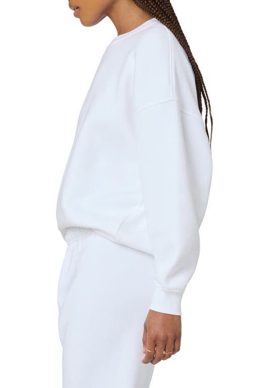 Florence By Mills Cozy Crush Oversize Sweatshirt In Bright White