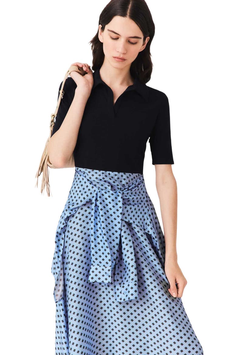 Layered-effect scarf skirt dress, Alternate, color, Light blue loungewear
