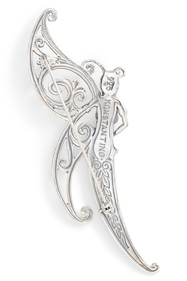 Santorini Butterfly Pin, Alternate, color, SILVER/ HEMATITE