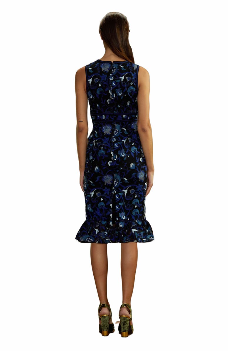 Cynthia Rowley EMBROIDERED SLEEVELESS MIDI DRESS, Alternate, color, 
