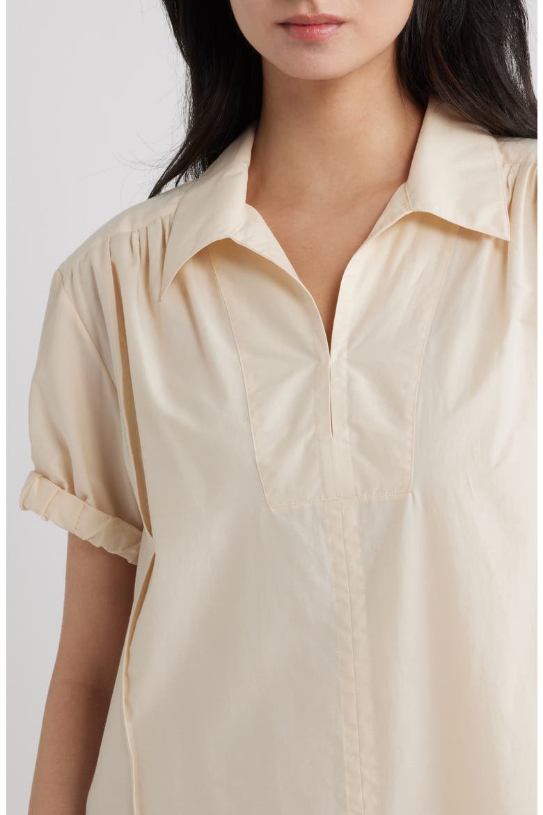 Gathered Polo Midi Dress, Alternate, color, ALMOND