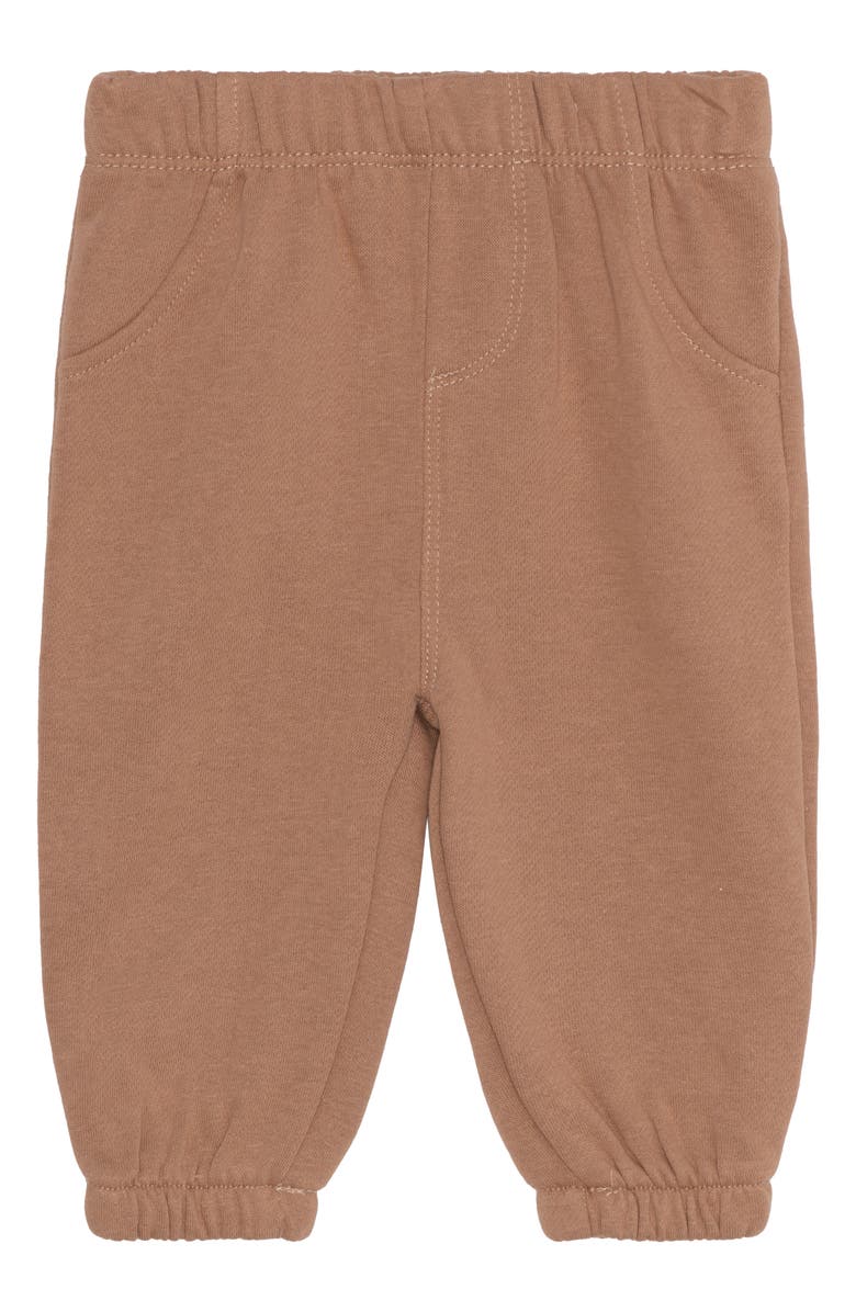 PL Baby by Petit Lem T-Shirt, Joggers, Shacket & Socks Set, Alternate, color, Brown Plaid