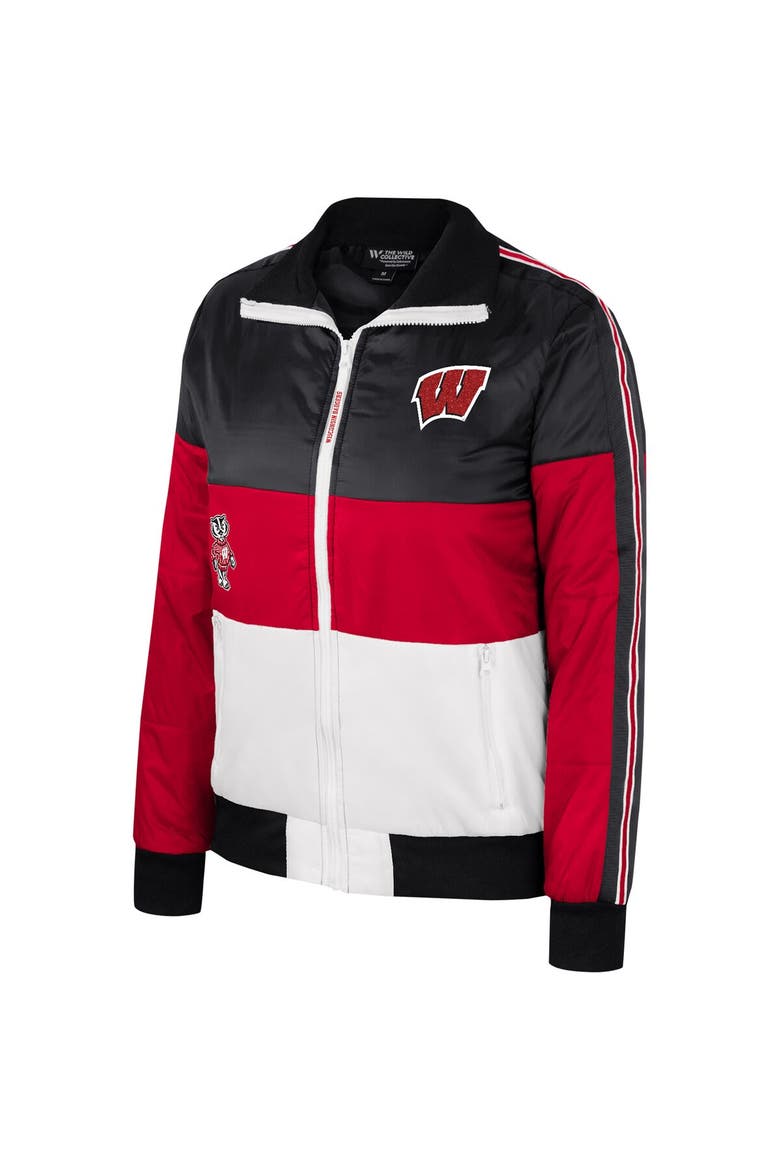 Women's The Wild Collective  Red Wisconsin Badgers Color-Block Puffer Full-Zip Jacket, Alternate, color, Red