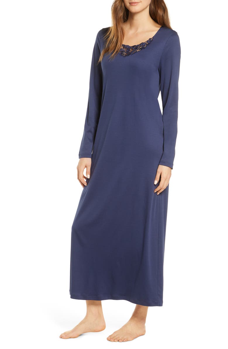 Hanro Najuma Long Sleeve Nightgown, Main, color,