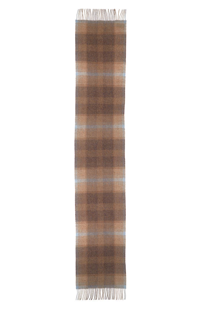 Johnstons of Elgin Blurred Check Cashmere & Silk Fringe Scarf, Main, color,