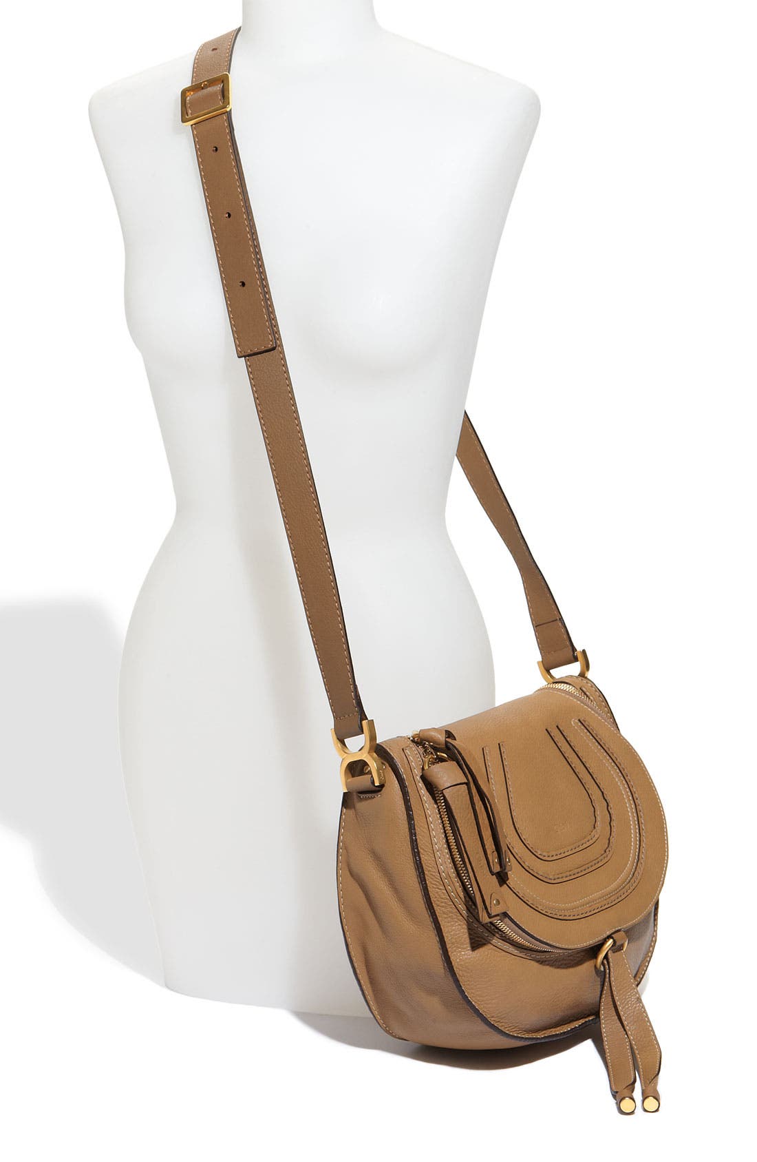 'Marcie' Leather Crossbody Bag, Alternate, color, NUT