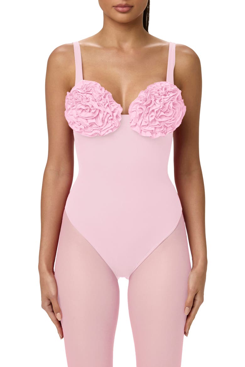 Rosette Bust Bodysuit, Alternate, color, COTTON CANDY